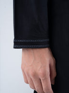 FESTIVE Midnight Black Embroidered Panjabi - BazeLine