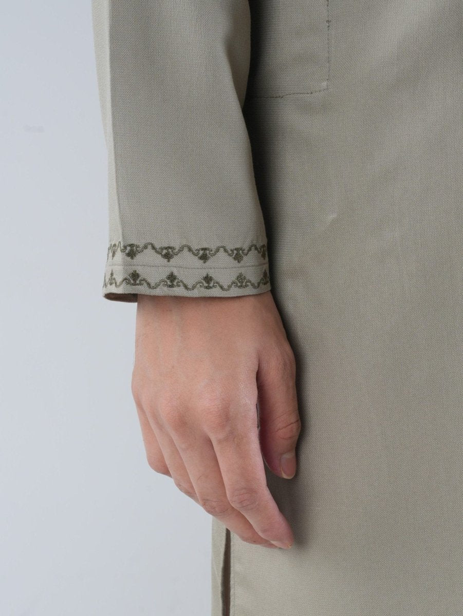 FESTIVE Sage Green Embroidered Panjabi - BazeLine