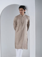 FESTIVE Sand Beige Striped Panjabi - BazeLine