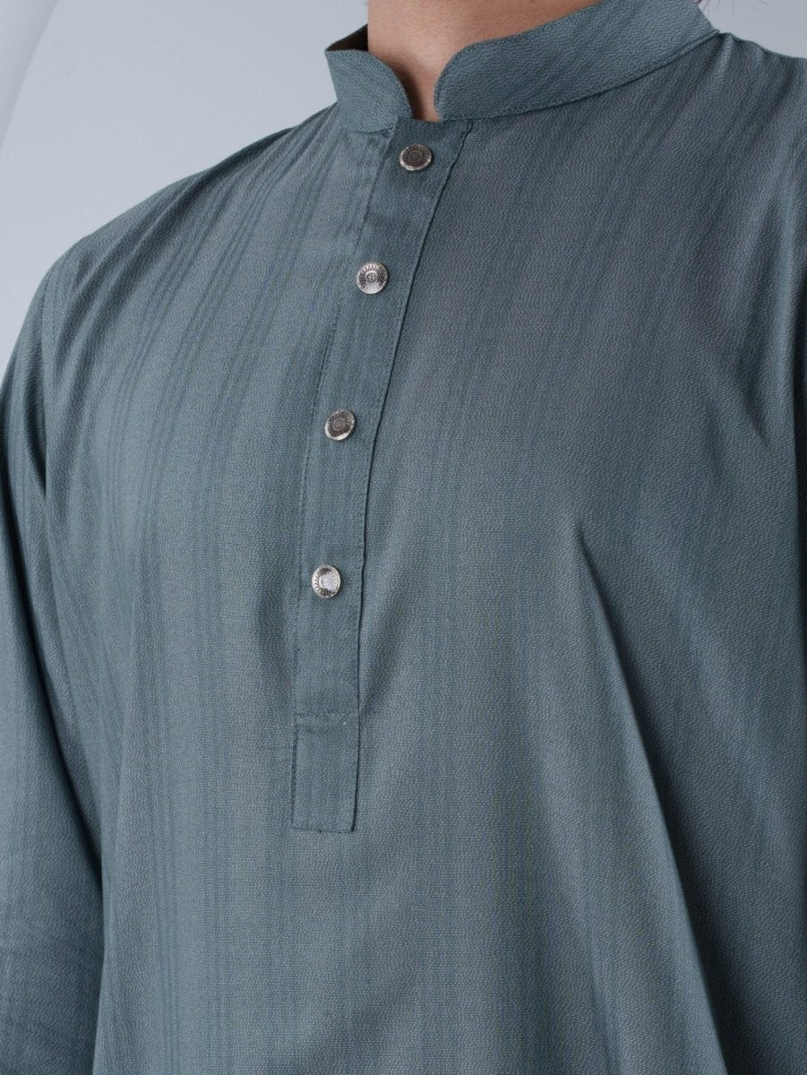 FESTIVE Steel Teal Textured Panjabi - BazeLine