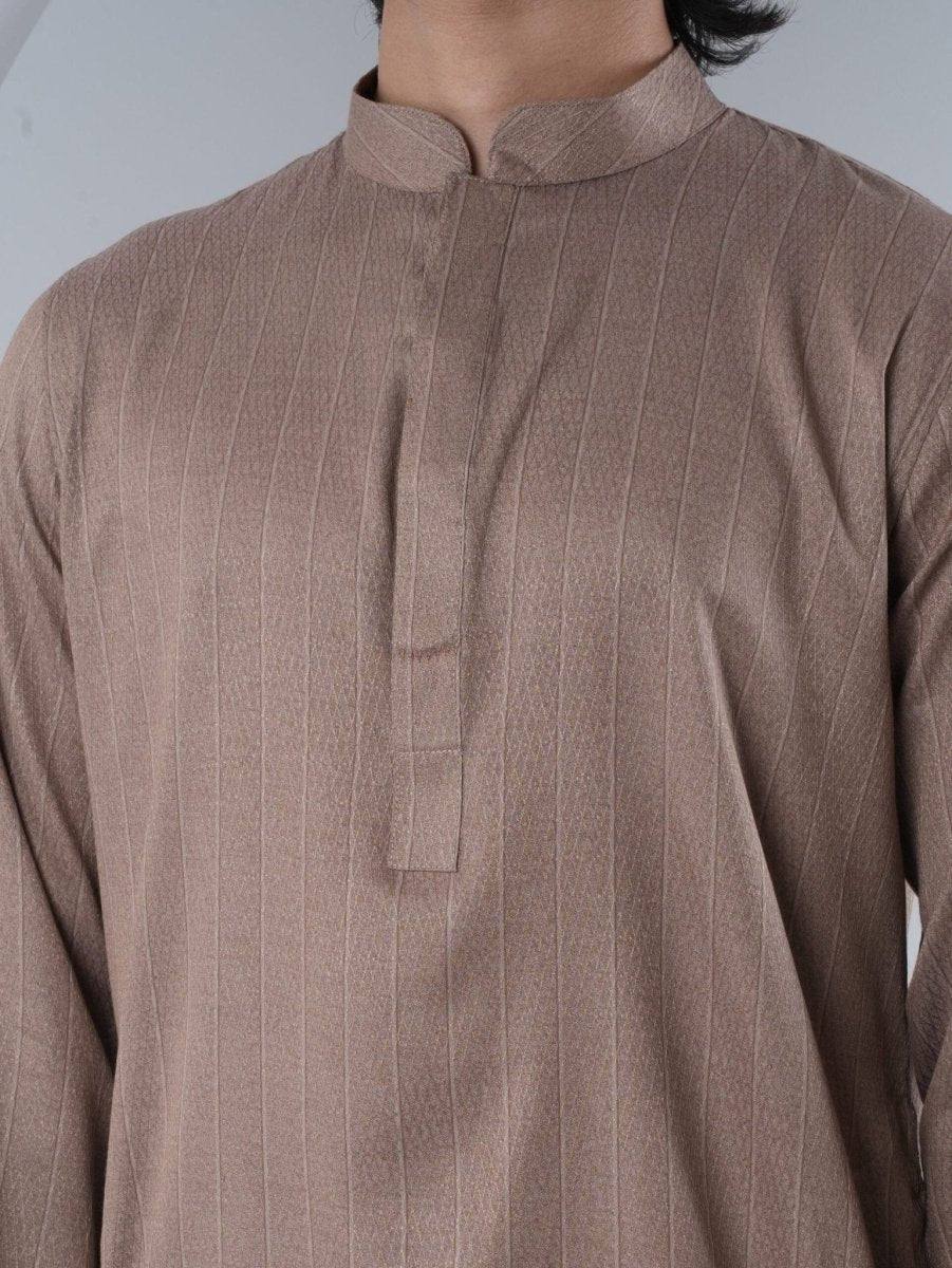 FESTIVE Taupe Striped Panjabi - BazeLine