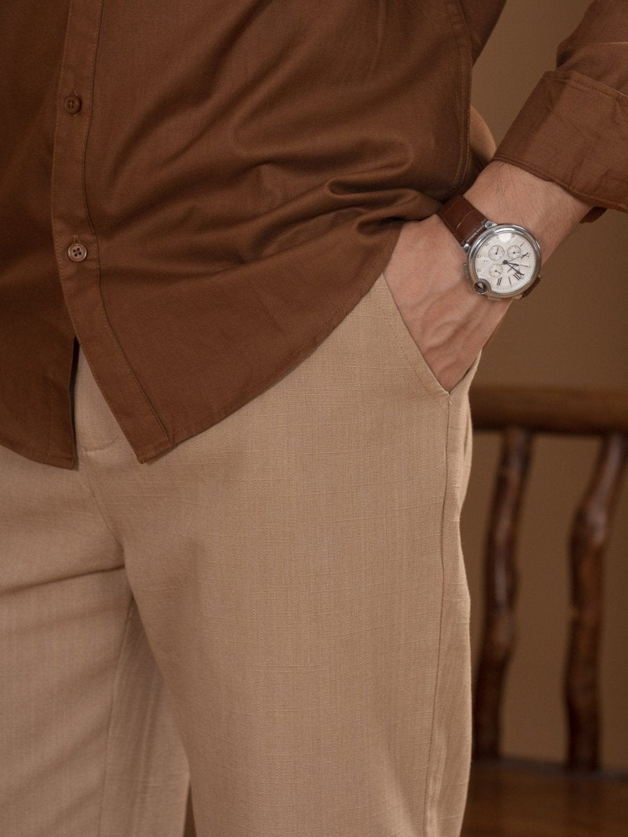 FLEXPANT Khaki – 4 Pocket Semi Formal Pant - BazeLine