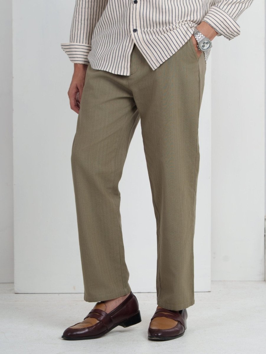 FLEXPANT Olive – 4 Pocket Semi Formal Pant - BazeLine