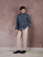 GRACE Imperial Navy Micro Stripe Shirt - BazeLine