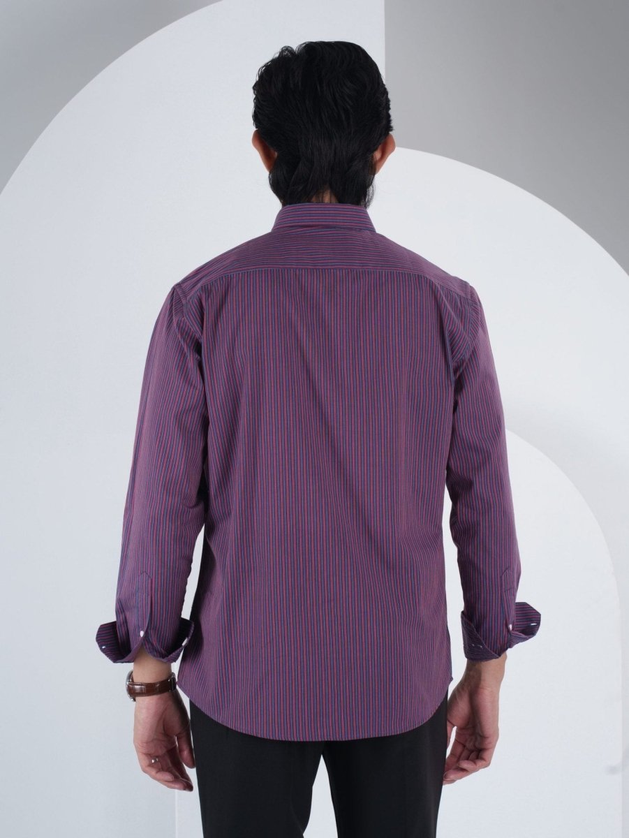 LEGACY Navy & Red Multi - Stripe Shirt - BazeLine