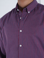 LEGACY Navy & Red Multi - Stripe Shirt - BazeLine