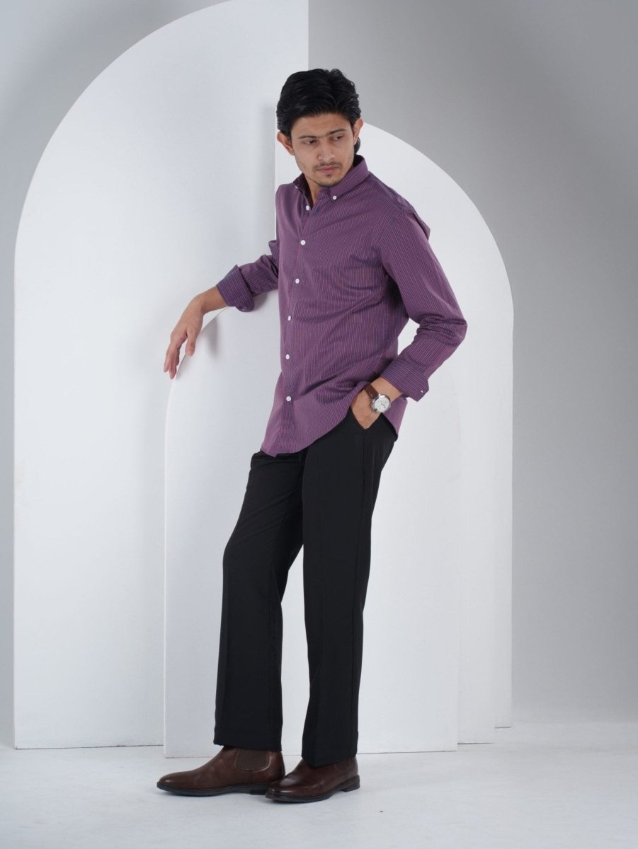 LEGACY Navy & Red Multi - Stripe Shirt - BazeLine