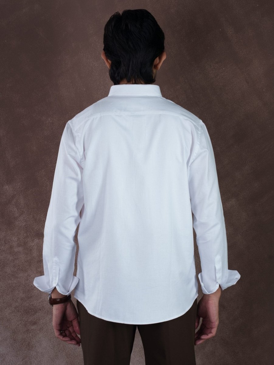 NOBLE Arctic White Herringbone Shirt - BazeLine