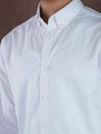NOBLE Arctic White Herringbone Shirt - BazeLine