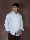 NOBLE Arctic White Herringbone Shirt - BazeLine