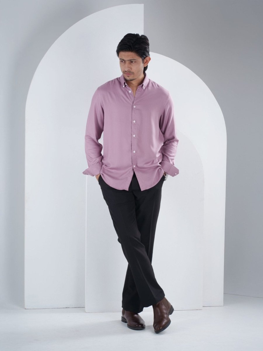 NOVA Dusty Rose Herringbone Shirt - BazeLine