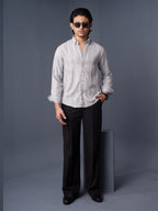ORBIT Ash Grey Striped Shirt - BazeLine