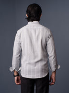 ORBIT Ash Grey Striped Shirt - BazeLine