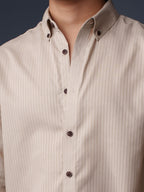 ORBIT Beige Pinstripe Shirt - BazeLine