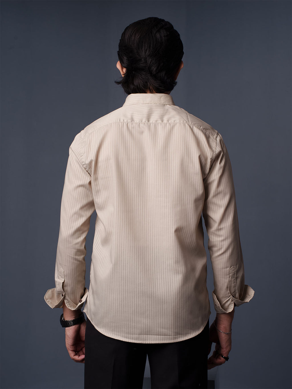 ORBIT Beige Pinstripe Shirt - BazeLine
