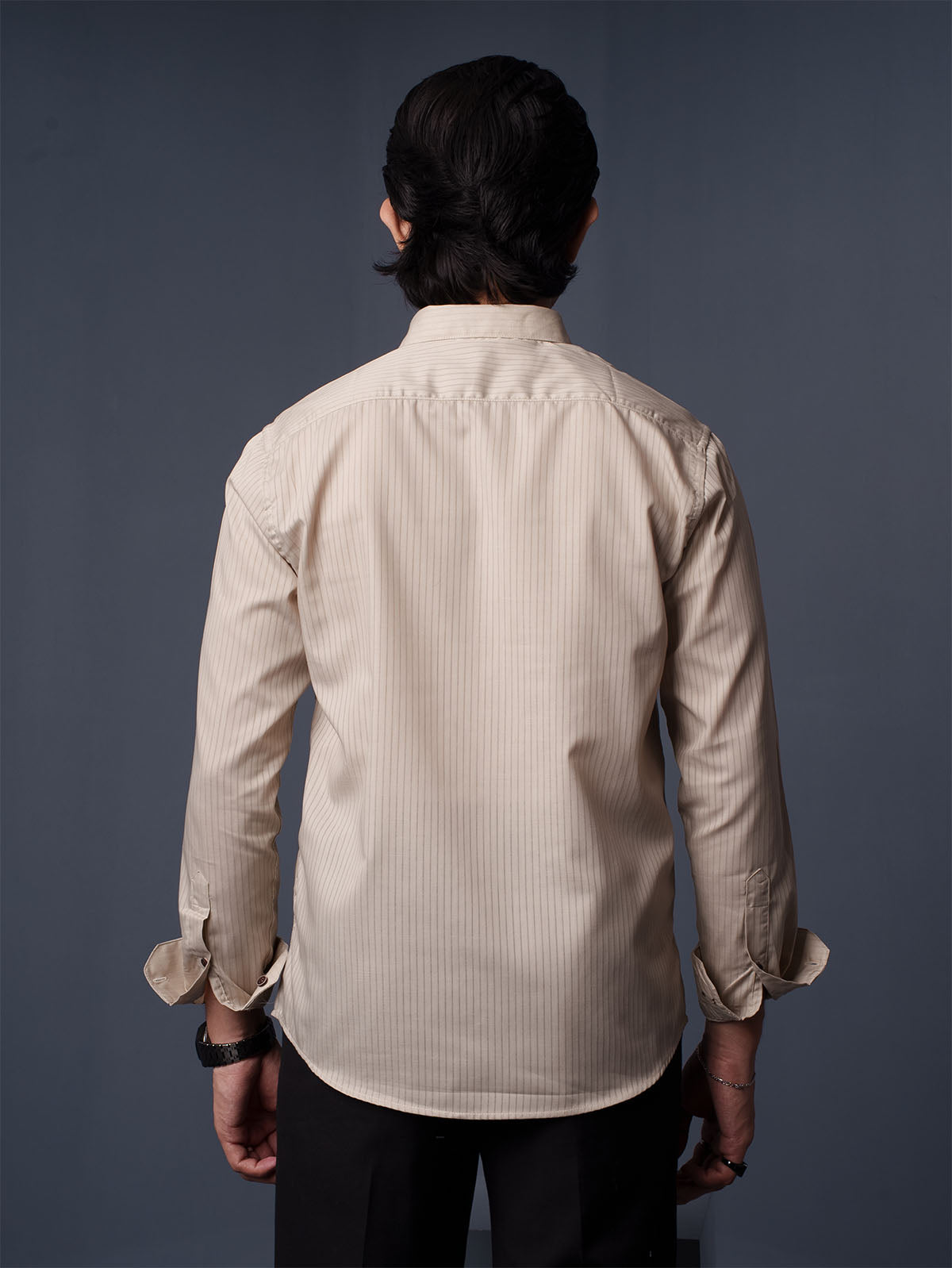 ORBIT Beige Pinstripe Shirt - BazeLine