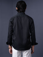 ORBIT Black Herringbone Shirt - BazeLine