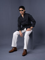 ORBIT Black Herringbone Shirt - BazeLine
