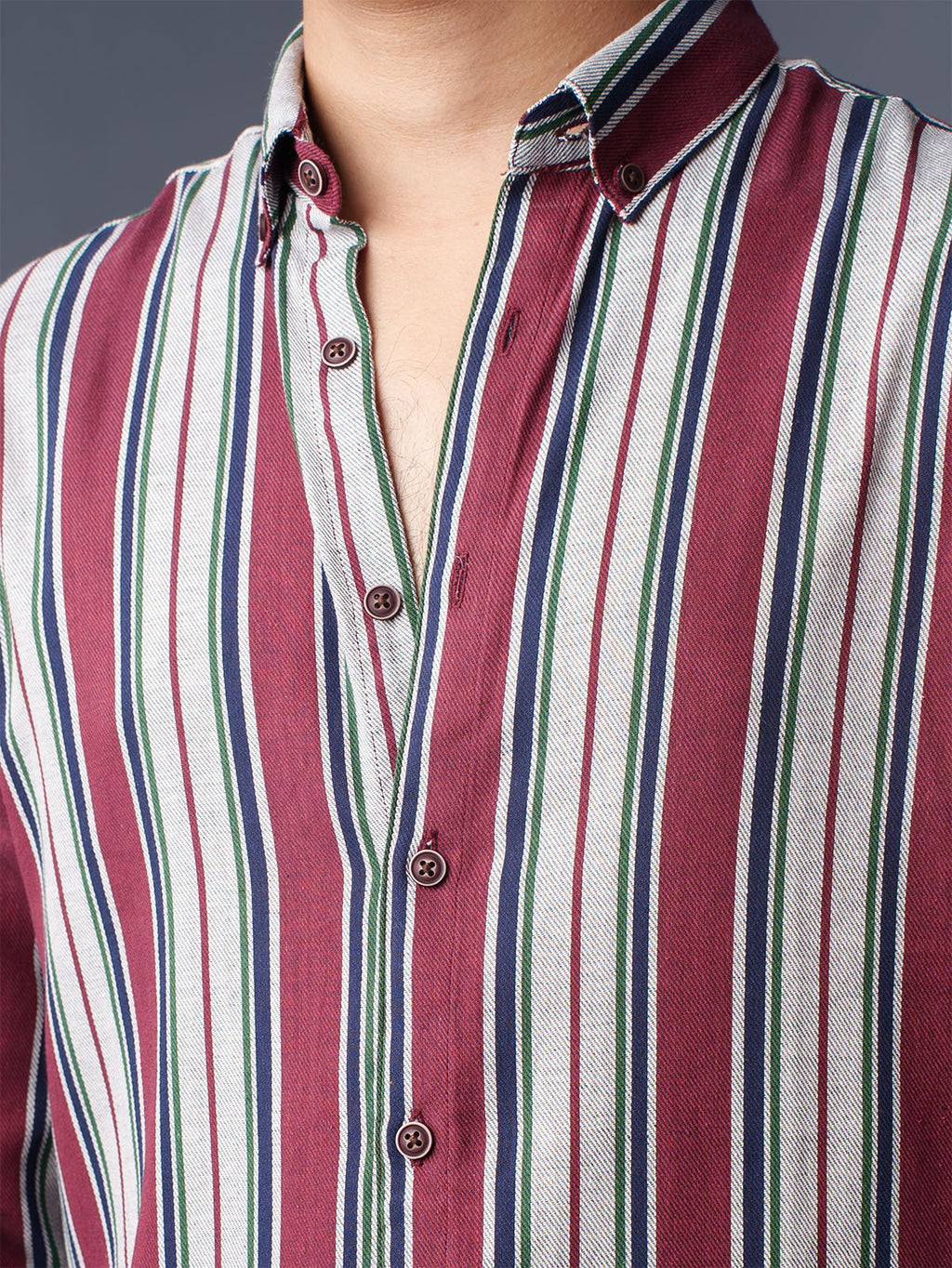 ORBIT Maroon Multi-Stripe Shirt - BazeLine