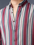 ORBIT Maroon Multi-Stripe Shirt - BazeLine