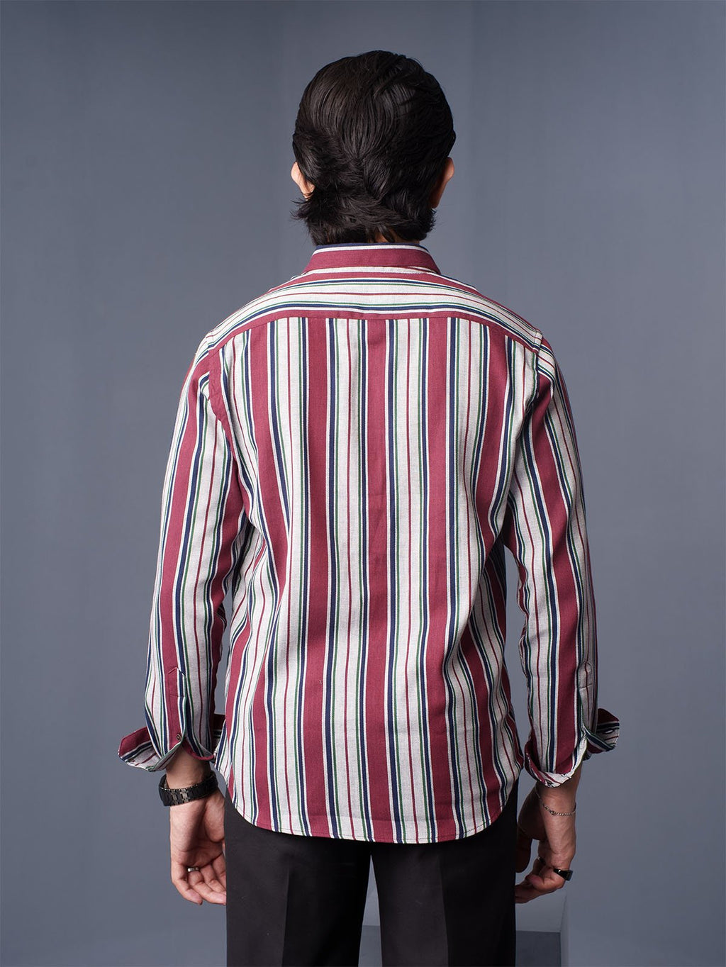 ORBIT Maroon Multi-Stripe Shirt - BazeLine