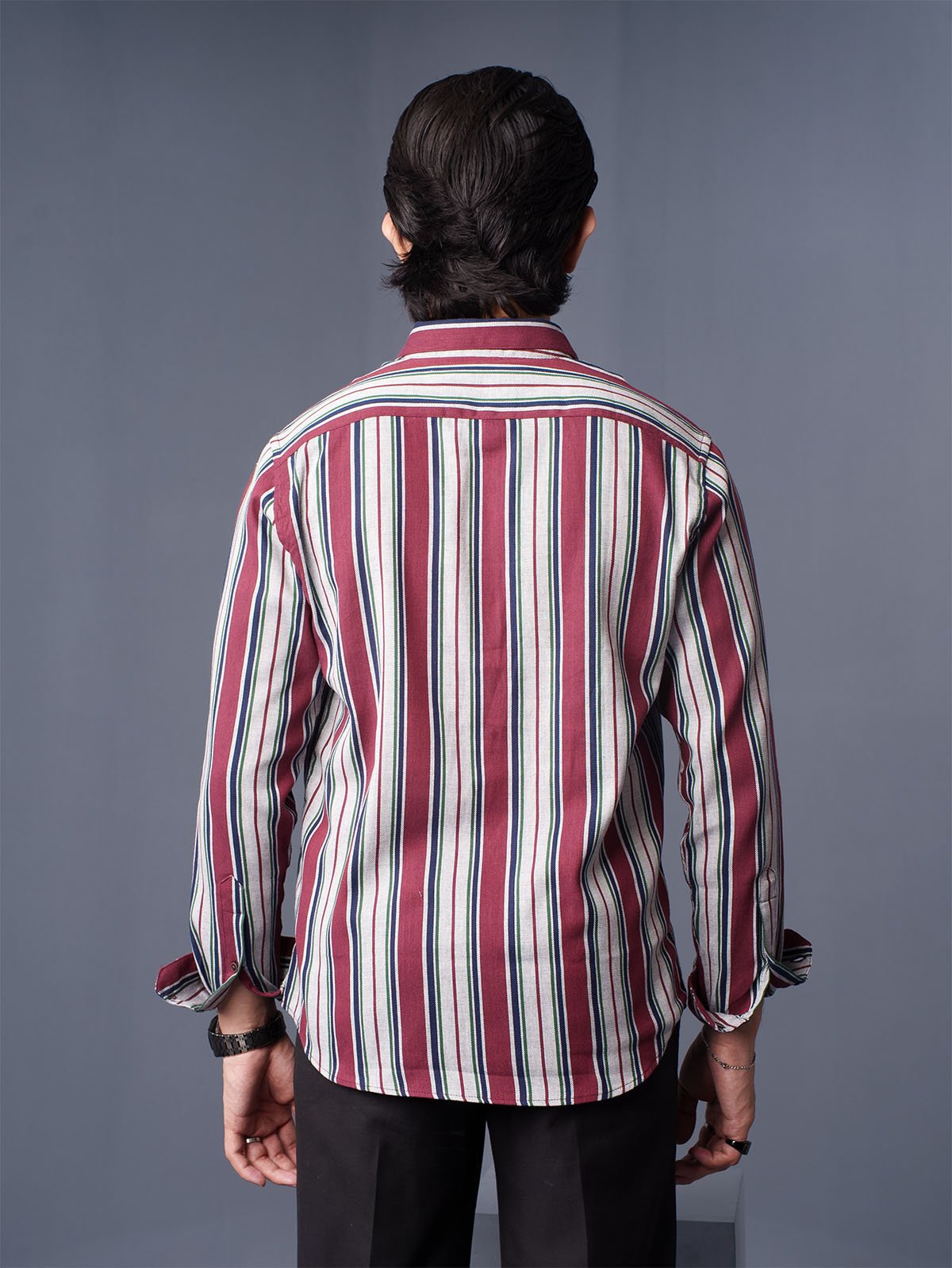 ORBIT Maroon Multi-Stripe Shirt - BazeLine