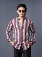 ORBIT Maroon Multi-Stripe Shirt - BazeLine