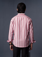 ORBIT Maroon & Pink Striped Shirt - BazeLine