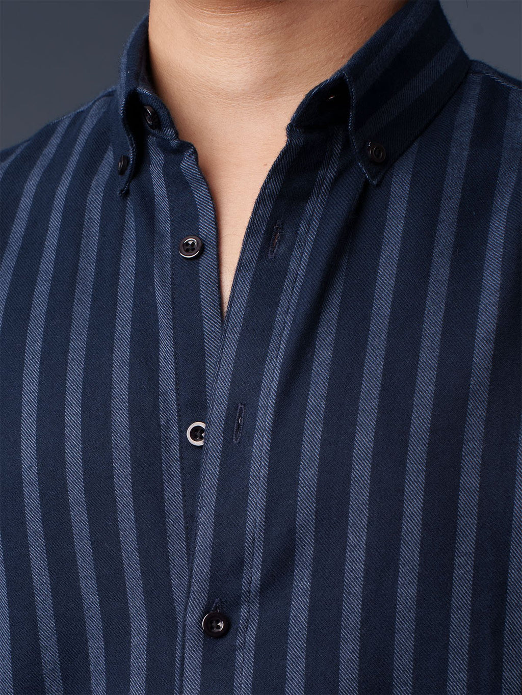 ORBIT Navy Blue Striped Shirt - BazeLine