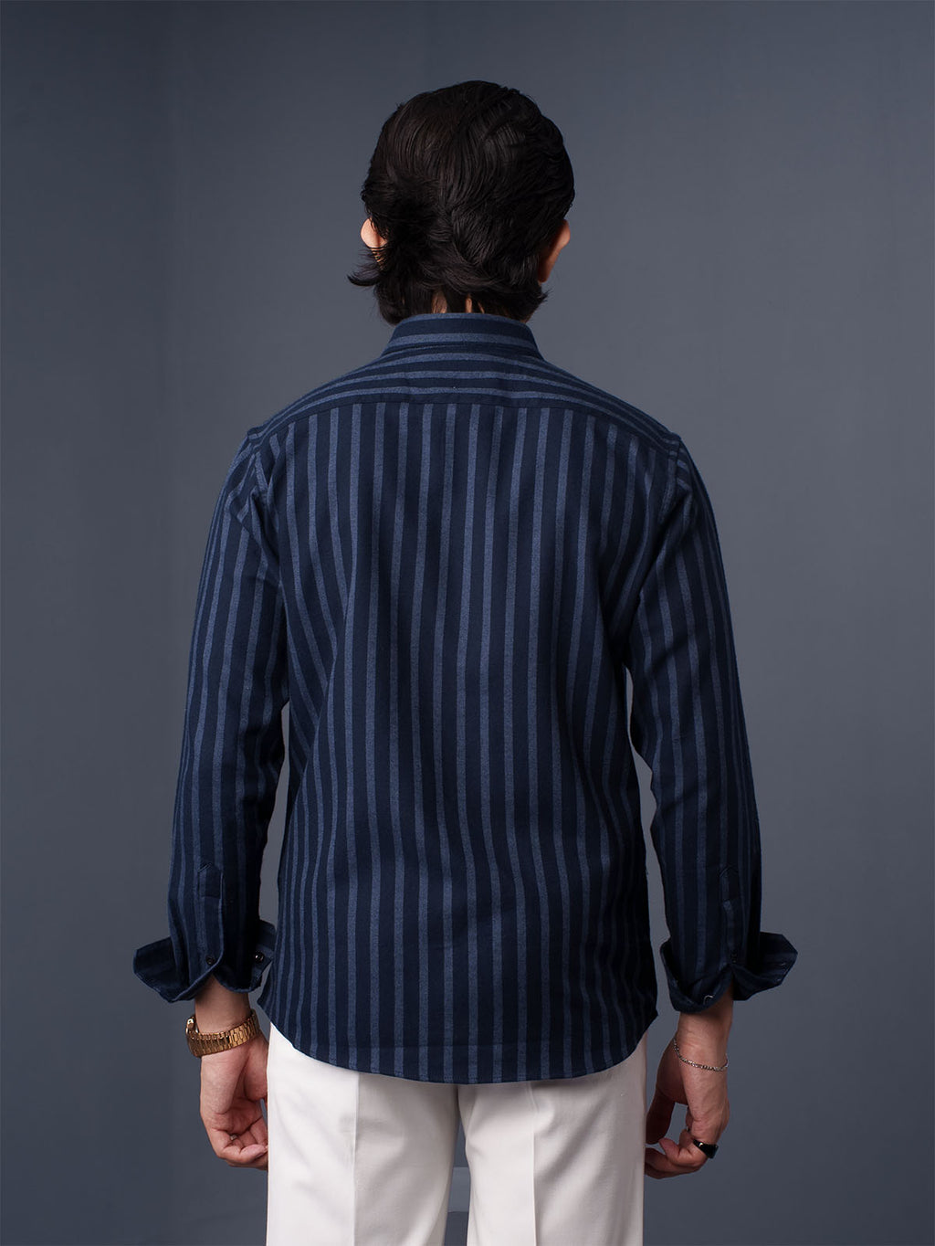 ORBIT Navy Blue Striped Shirt - BazeLine