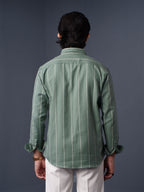 ORBIT Sage Green Striped Shirt - BazeLine