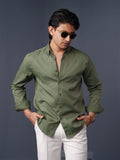 ORBIT Sage Olive Herringbone Shirt - BazeLine