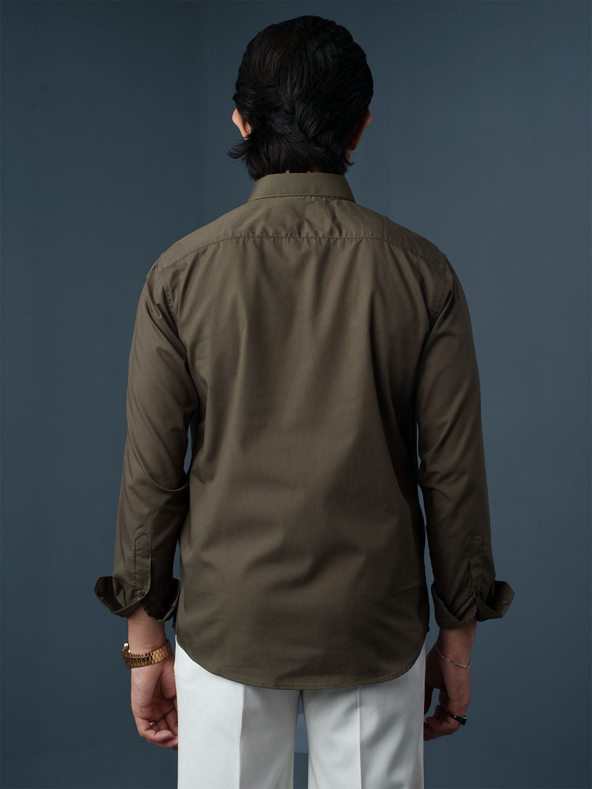 ORBIT Solid Olive Green Shirt - BazeLine