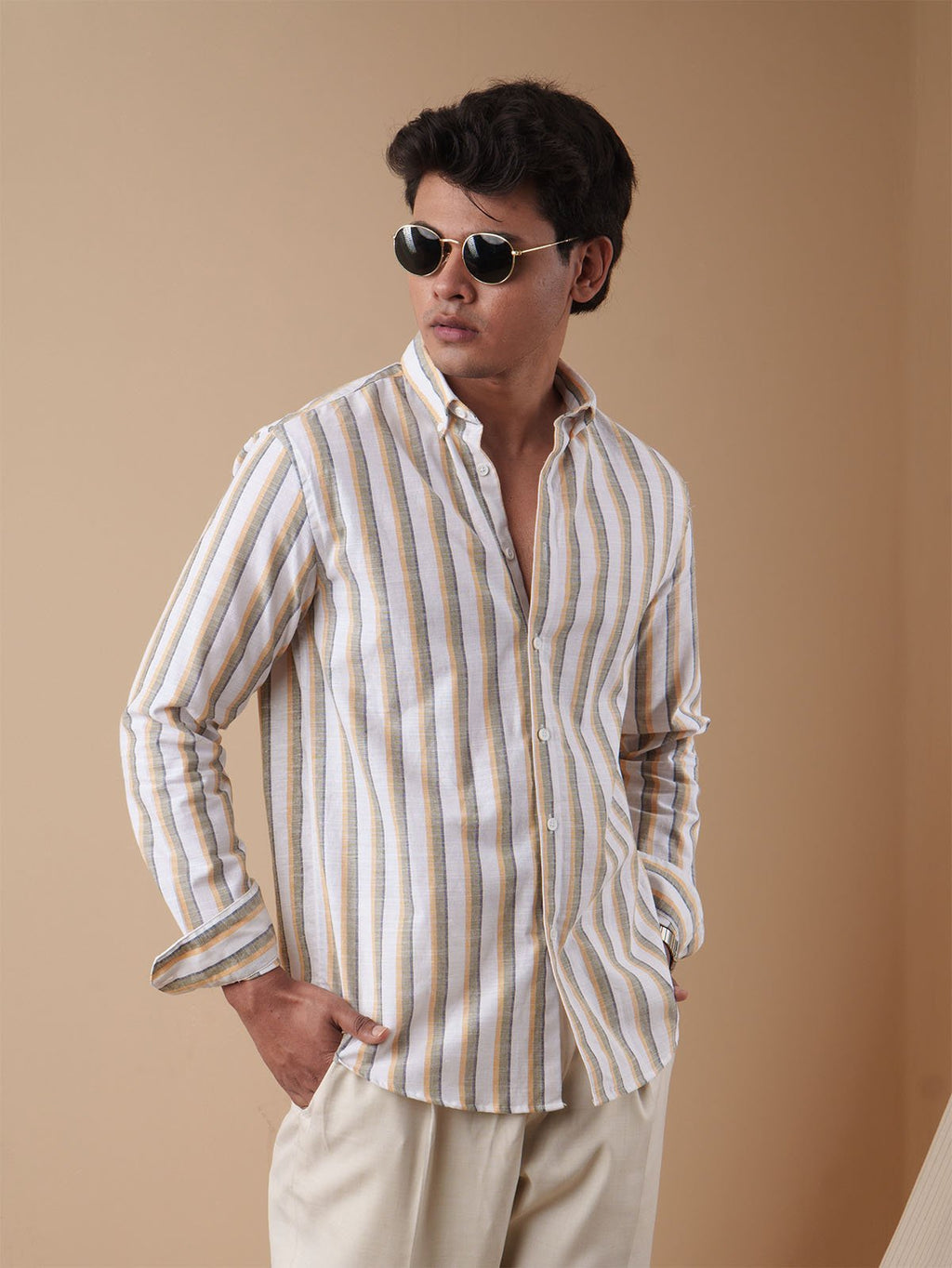 PRESTIGE Amber & Slate Stripe Shirt - BazeLine
