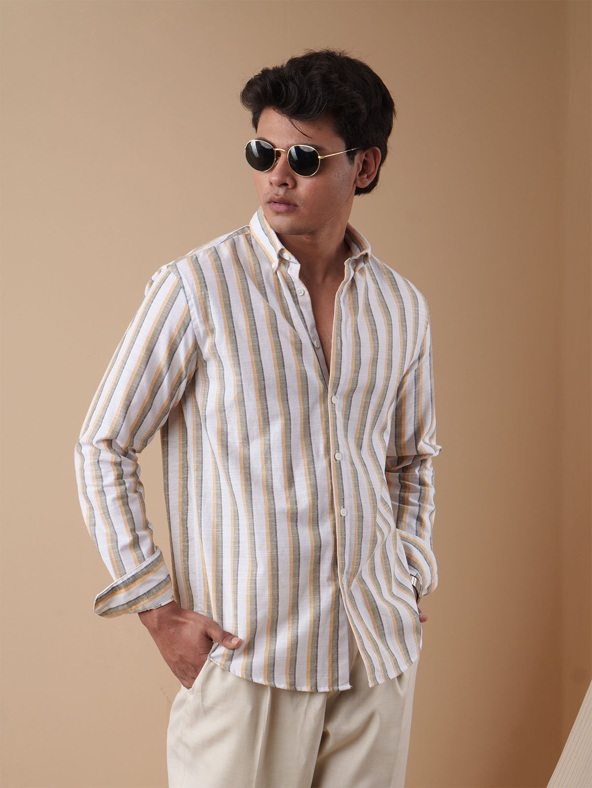 PRESTIGE Amber & Slate Stripe Shirt - BazeLine