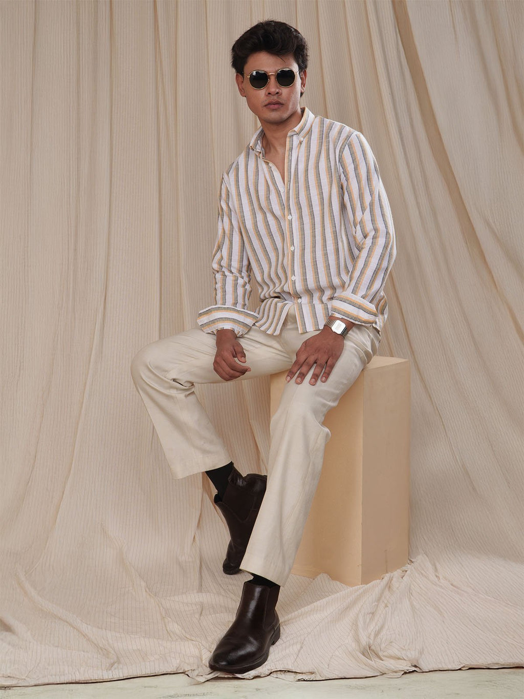 PRESTIGE Amber & Slate Stripe Shirt - BazeLine