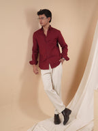 PRESTIGE Crimson Maroon Shirt - BazeLine