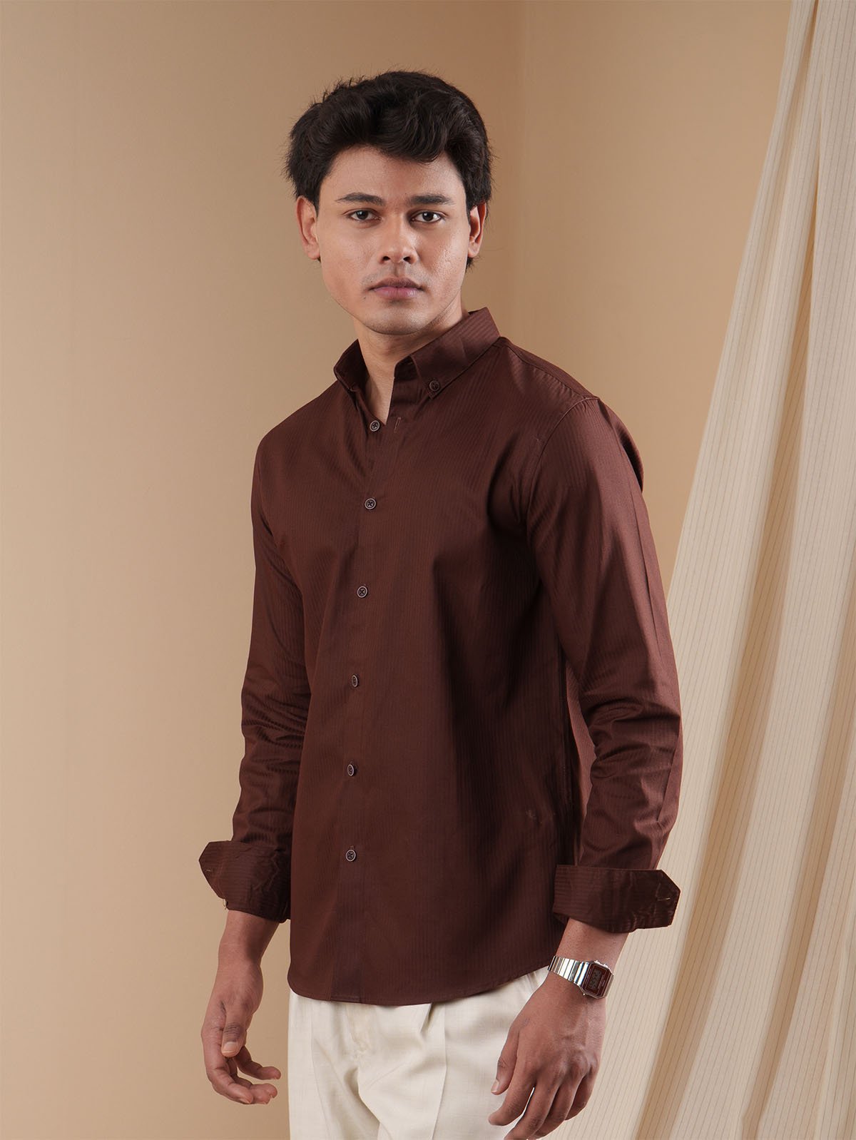 PRESTIGE Espresso Textured Shirt - BazeLine