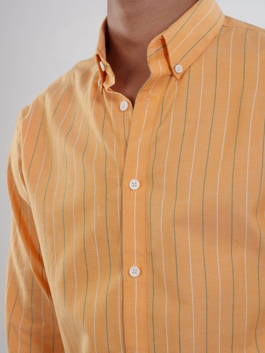 PRIME Apricot Yellow Stripe Shirt - BazeLine