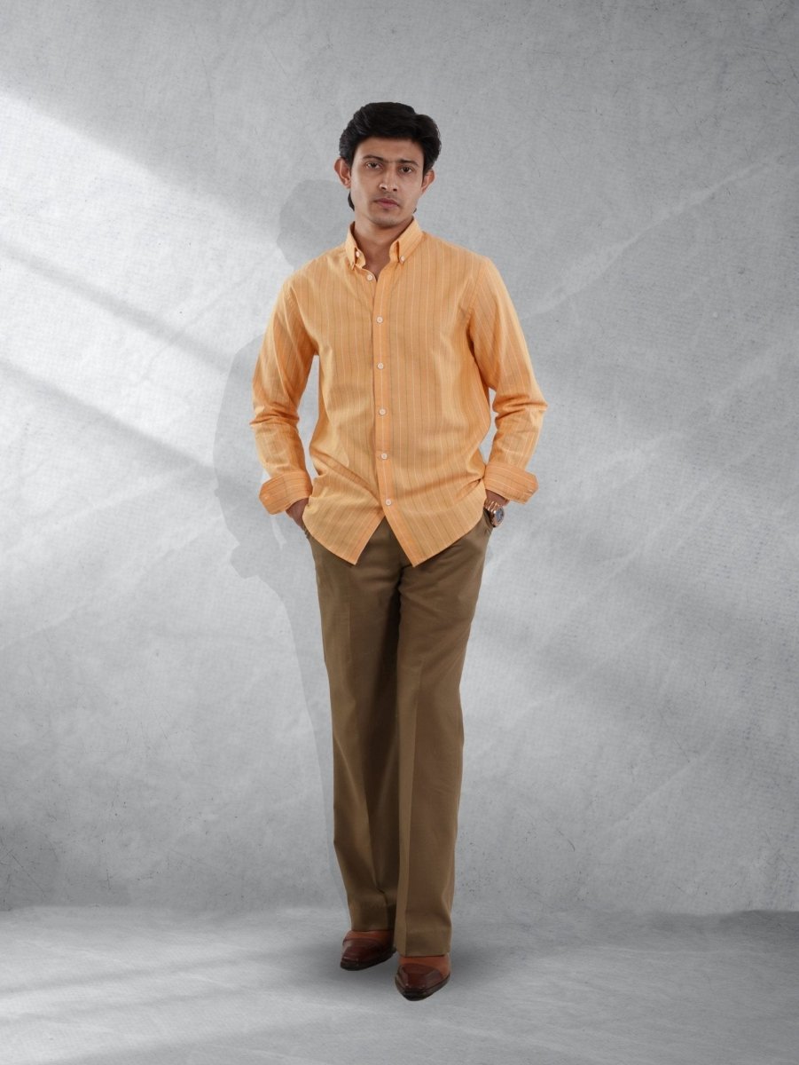PRIME Apricot Yellow Stripe Shirt - BazeLine