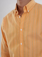 PRIME Apricot Yellow Stripe Shirt - BazeLine