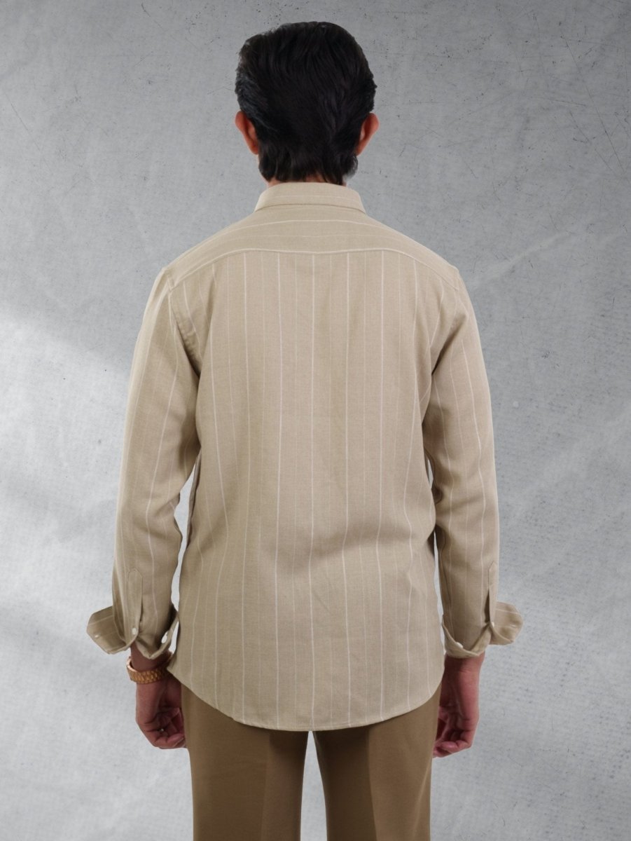 PRIME Sand Beige Stripe Shirt - BazeLine