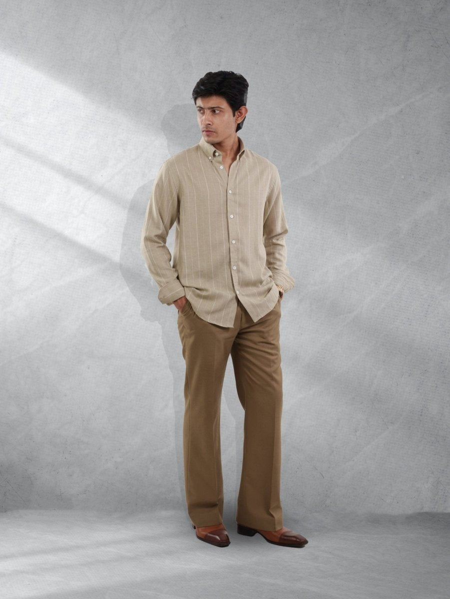 PRIME Sand Beige Stripe Shirt - BazeLine