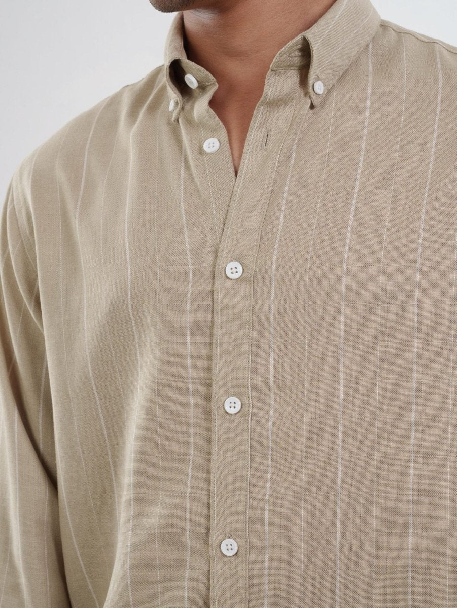 PRIME Sand Beige Stripe Shirt - BazeLine
