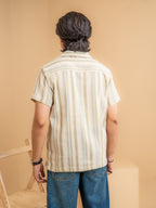 CROCHET Sage Stripe Cuban Shirt
