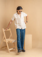 CROCHET Sandstone Stripe Cuban Shirt