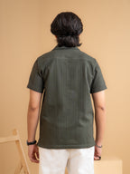 CROCHET Deep Olive Cuban Shirt
