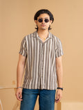 CROCHET Charcoal Stripe Cuban Shirt