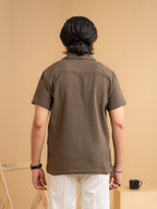 CROCHET Earth Brown Cuban Shirt