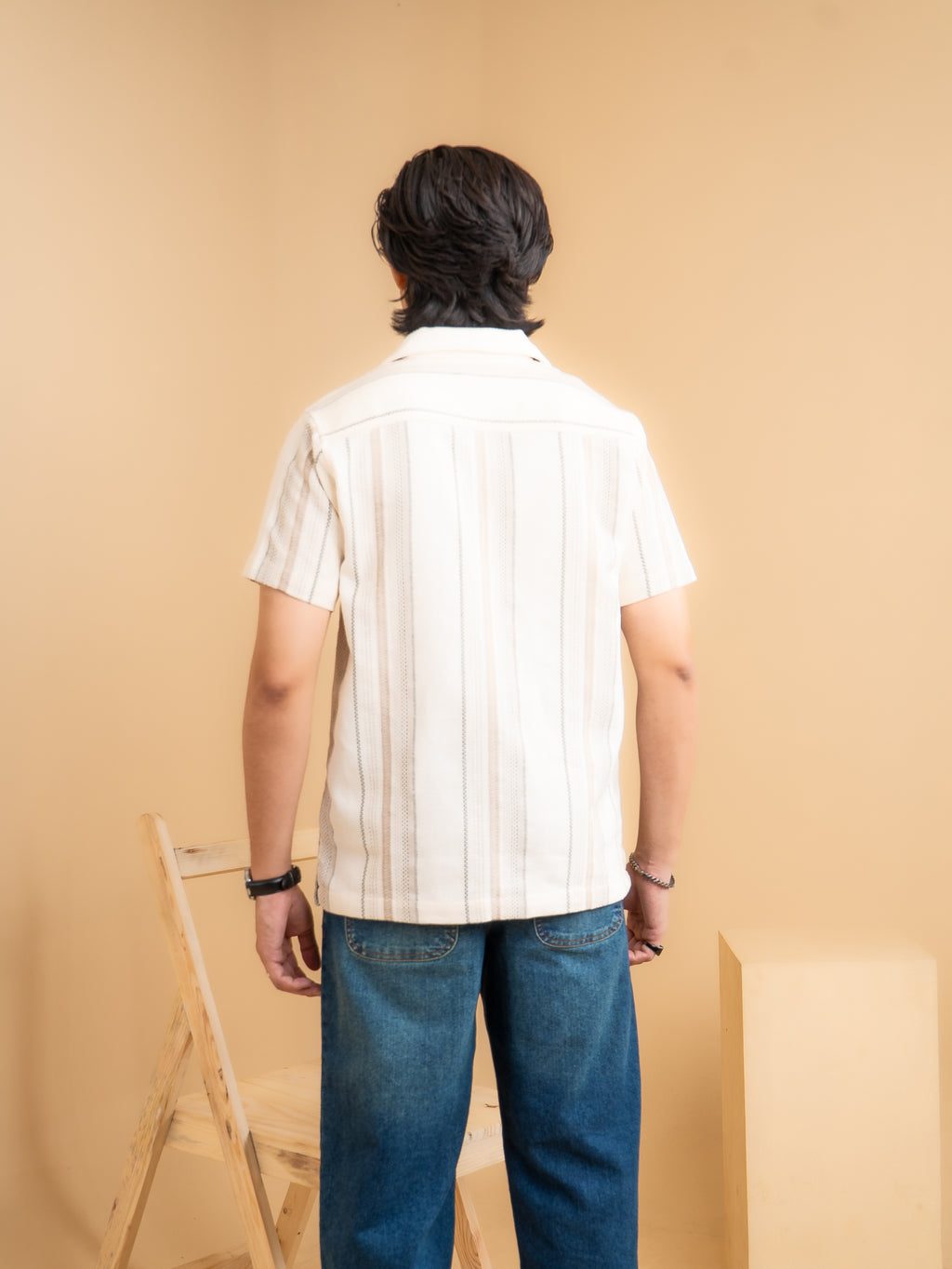CROCHET Sandstone Stripe Cuban Shirt